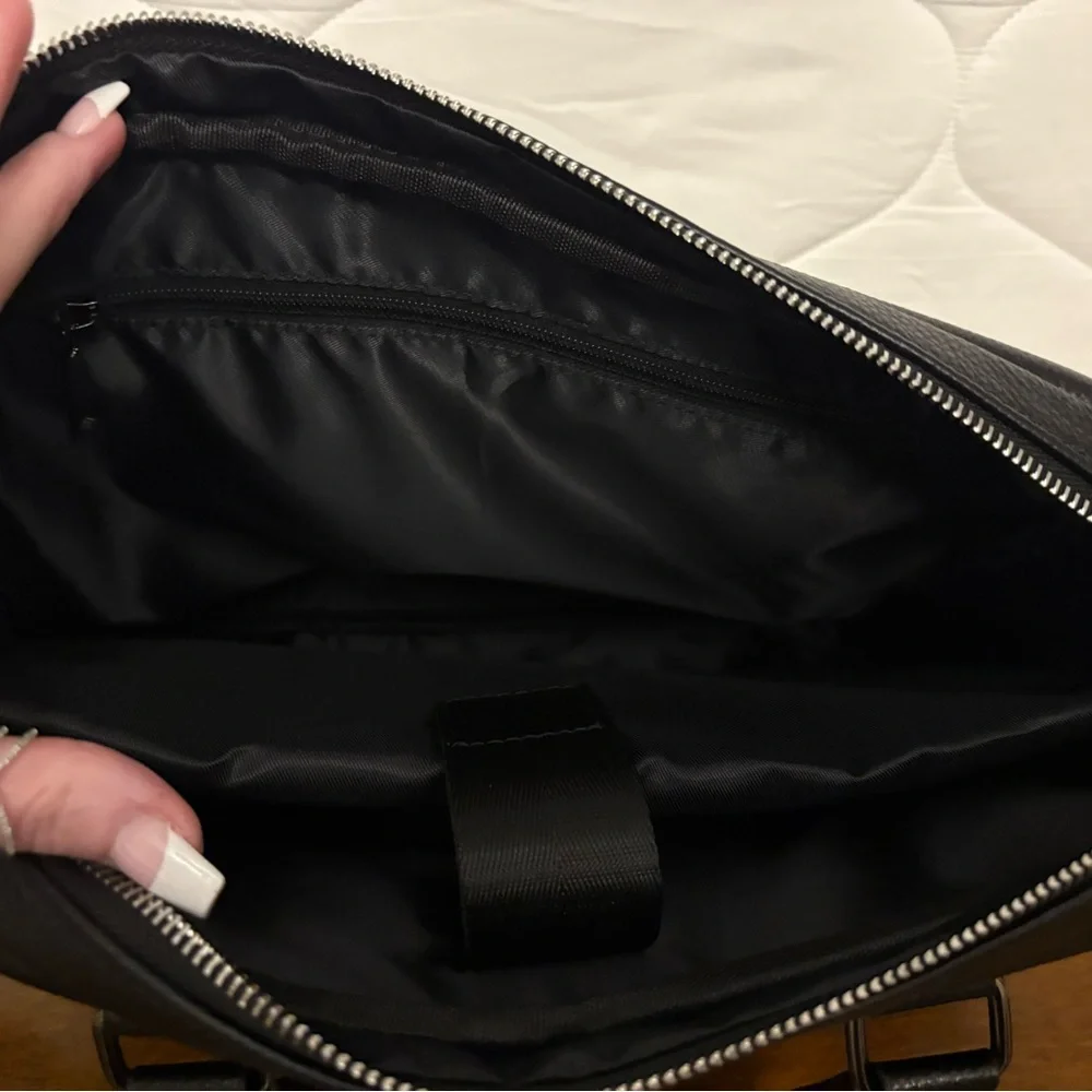 Black Leather laptop Bag
